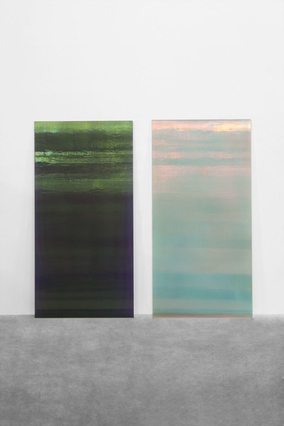 Diptych CL2 Blue Shadow & CL9GN35 Sunset Bright Green - © Mennour