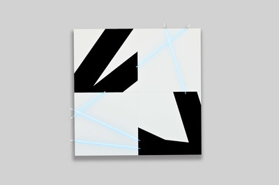 5 lignes au hasard (PI) en peinture et en néon n°6 - © Mennour