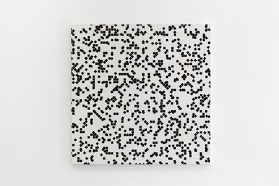 Répartition aléatoire de 20% de carrés, 2 fois : 0°, 45° - © Mennour