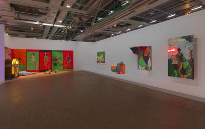 Martial Raysse
*Beach*, 1962 2007
Exhibition view, Centre Pompidou, 2014 - © photo Philippe Migeat Centre Pompidou, Mennour