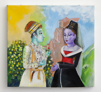 Martial Raysse
La Rencontre, 2009
Distemper on canvas
27 x 29.5 cm - © Mennour