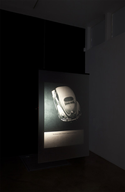 Pierre Leguillon
Bill Bernbach and Beyond, 2010
80 slides in a Kodak carousel, 2 letters sent to Volkswagen et DDB (Pigmentary ink black & white prints glued on the wall)
View of the exhibition « L’image pensée », kamel mennour, Paris, 2013
© Pierre Leguillon
Photo. Fabrice Seixas
Courtesy the artist - © Mennour